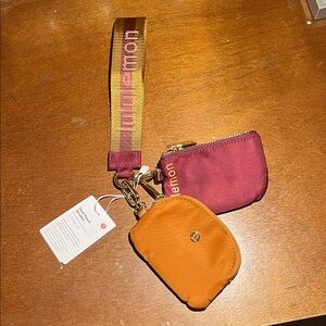Lululemon Maroon and Mustard Wristlet Duo